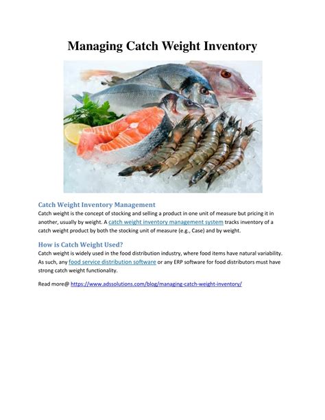 How to Manage Catch Weight Inventory .